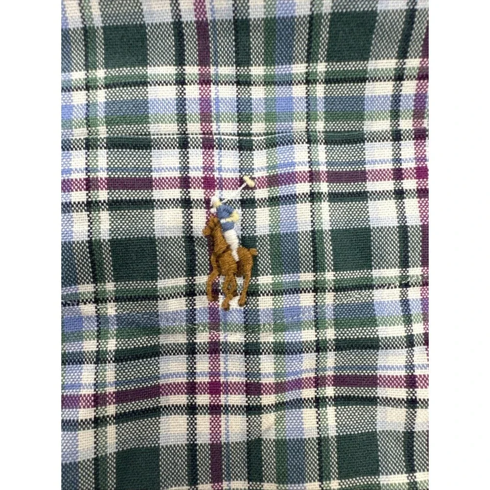 Polo Ralph Lauren Men’s XXL Green Plaid Cotton Button Down Shirt Pony Logo